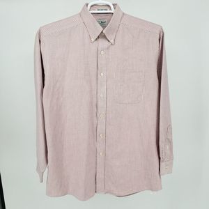 L.L.‎ Bean Men's Lg. - 16/34 Lavender Pin Stripe  Long Sleeve  Button Up. (0858)